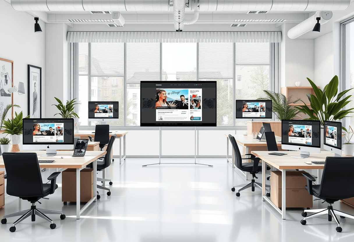 Modern web design agency workspace
